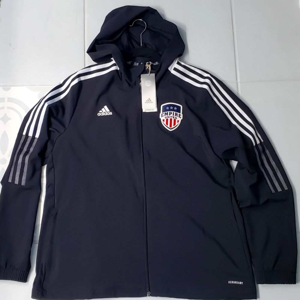 Adidas Black Track Jacket with White Stripes